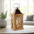 Natural with Copper Roof Wooden Lantern with Battery Operated Candle