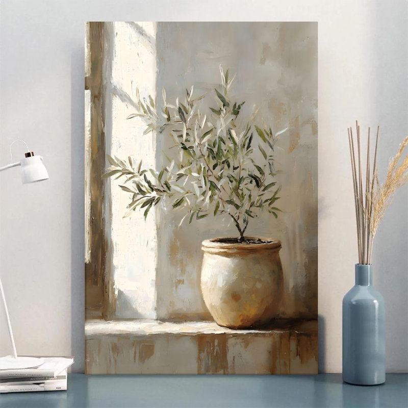 Impression sur toile 24 "x 36" Impressionist Olive Tree par Window