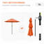Parasol de marché extérieur à 3 niveaux avec manivelle et inclinaison à bouton-poussoir pour terrasse, jardin et pelouse Outsunny 9FT