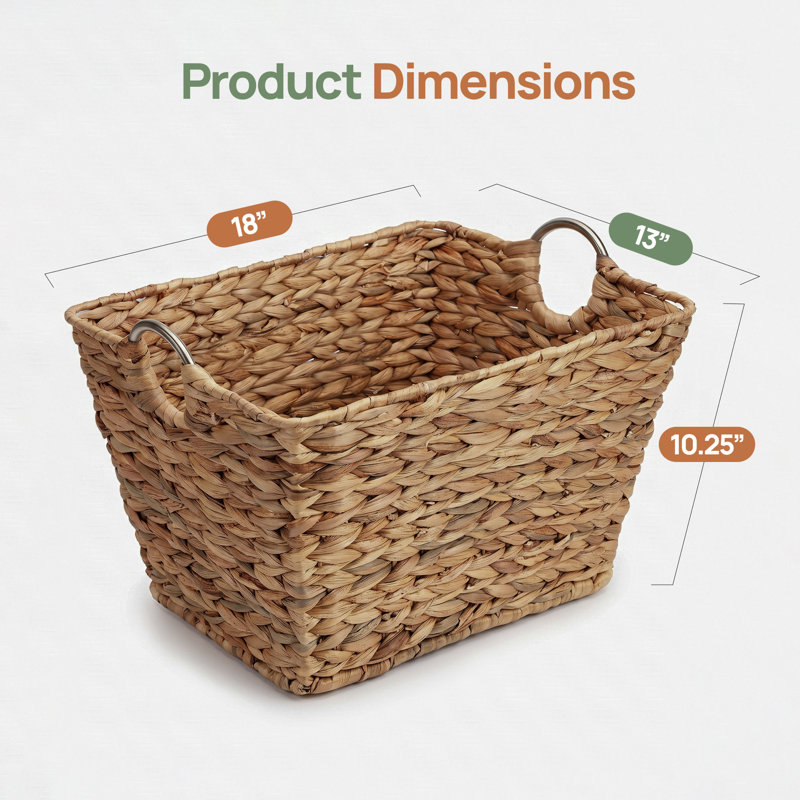 Large Multipurpose Handwoven Water Hyacinth Wicker Basket
