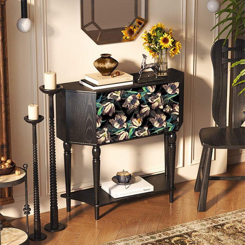 Buffet 33,5 "de style rétro, Noir, noir, noir, noir