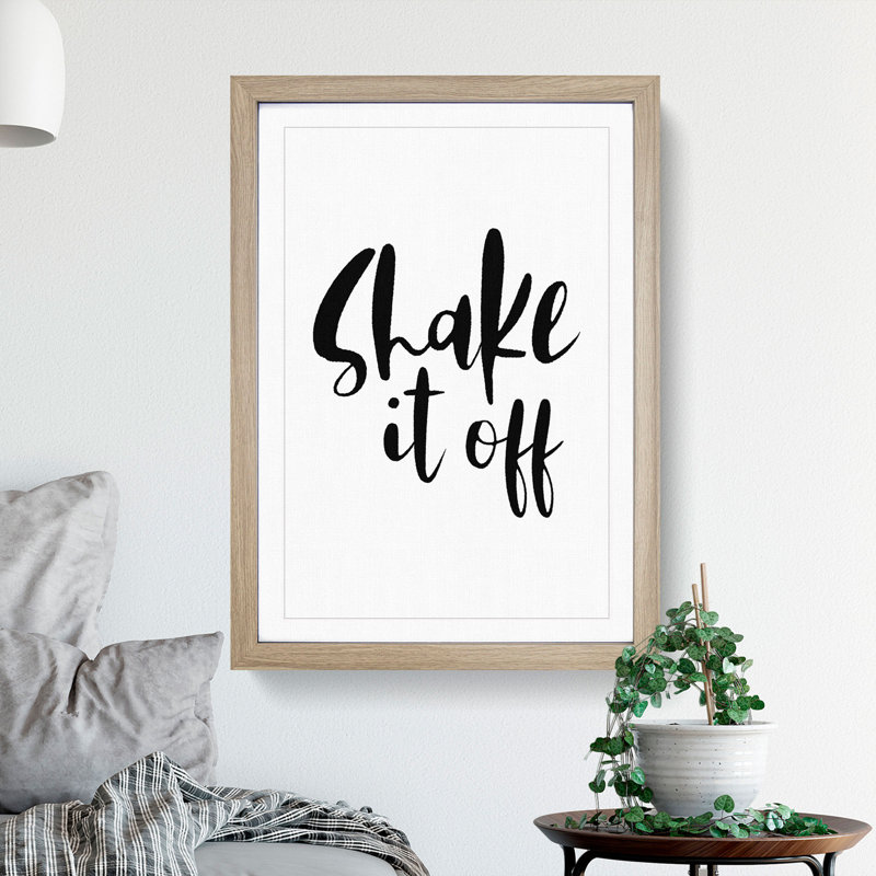 Shake It off - Picture Frame Typography, 65cm H x 48cm W x 2cm D, Oak