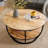 Afsar Solid Wood Round Coffee Table with Storage Shelf
