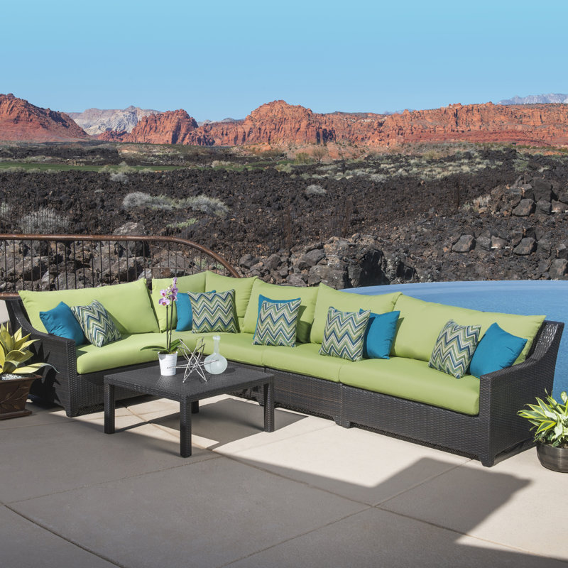Deco 6 Piece Setting Group with Cushions, Canvas Ginkgo Sunbrella® Canvas