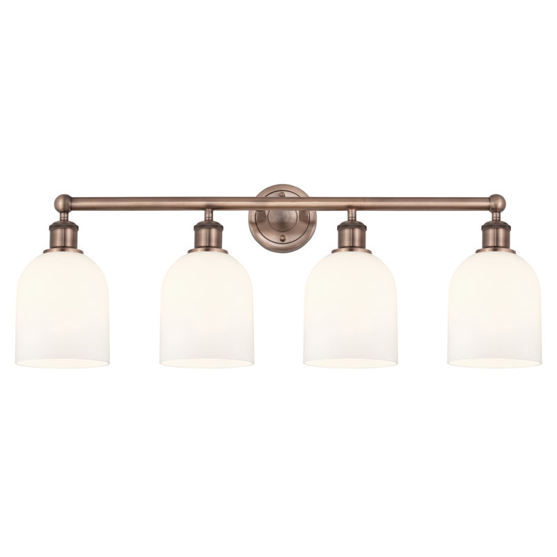 Odaniel 4 - Light Dimmable Vanity Light, Antique Copper, Gloss White