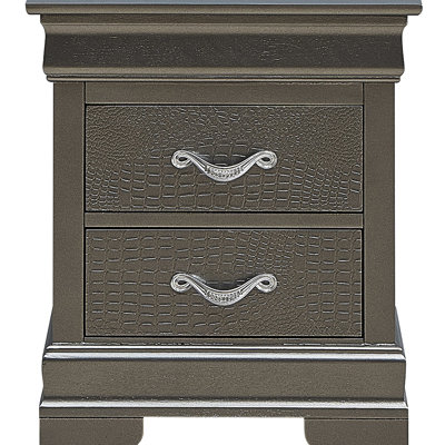 Élégante table de chevet métallique avec tiroirs