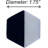 1.75" Diameter Black and White Hexagon Marble Knobs