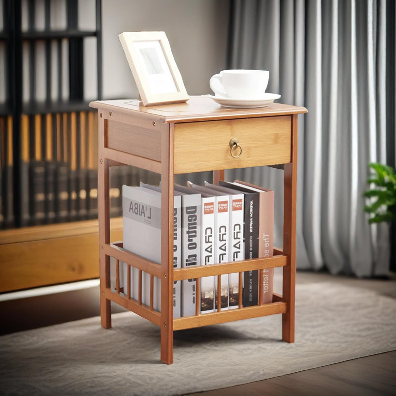 Rosalez Wooden 2 Tier / 3 Tier Tall Side Table, End. Table, Living Room Home Furniture, 49"H x 30"W