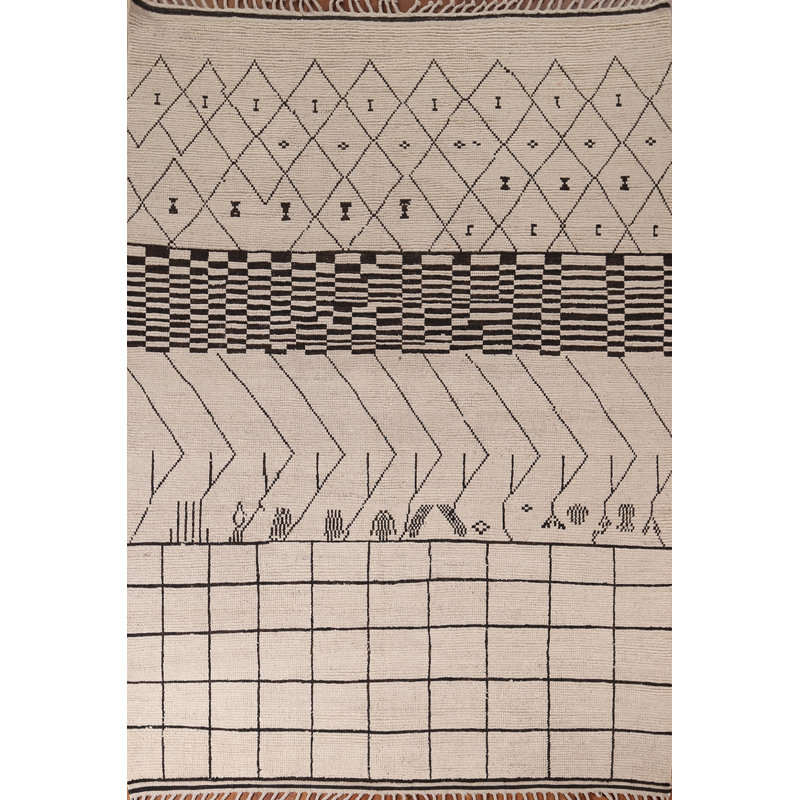 Handmade Trellis Wool Moroccan Area Rug 8x11