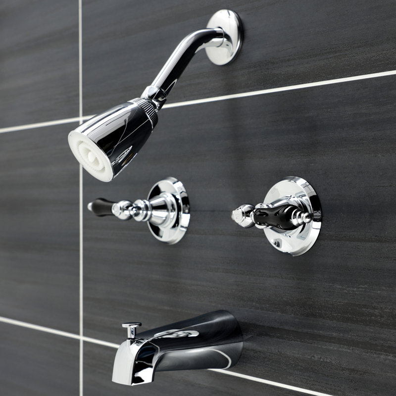 Kingston Brass Duchess Double-Handle Tub and Shower Faucet, Polished Chrome
