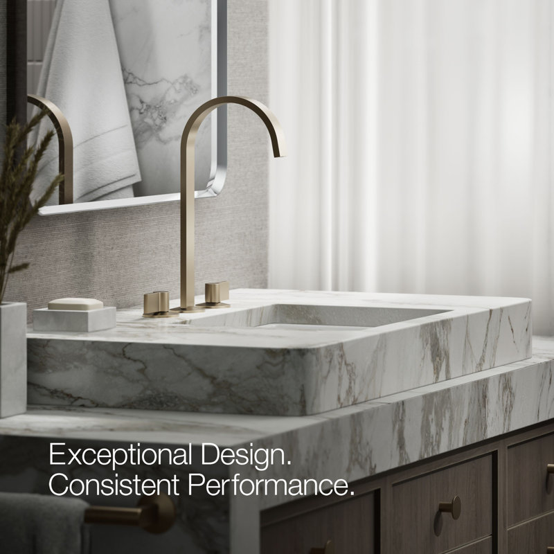 Components Bathroom Sink Spout With Ribbon Design, Bronze