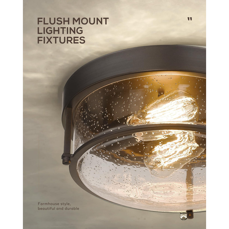 Lolke Glass Flush Mount, Oil Rubbed Bronze