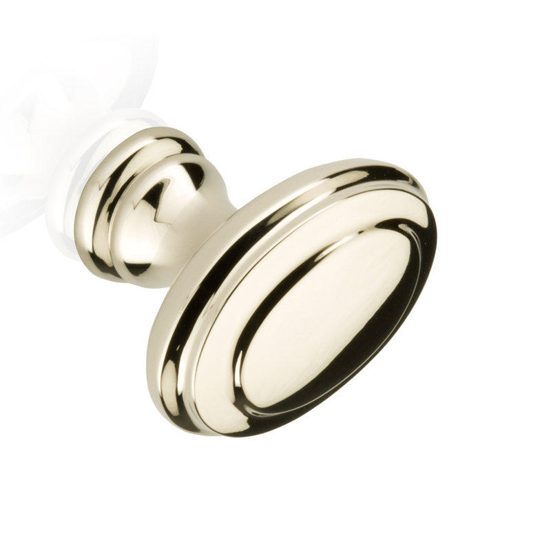 Poignée ronde Queen's, Nickel poli, H 1,26 po x l 0,98 po x P 0,98 po