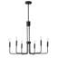 Luminaire suspendu style bougie noir 6 lumières Dat