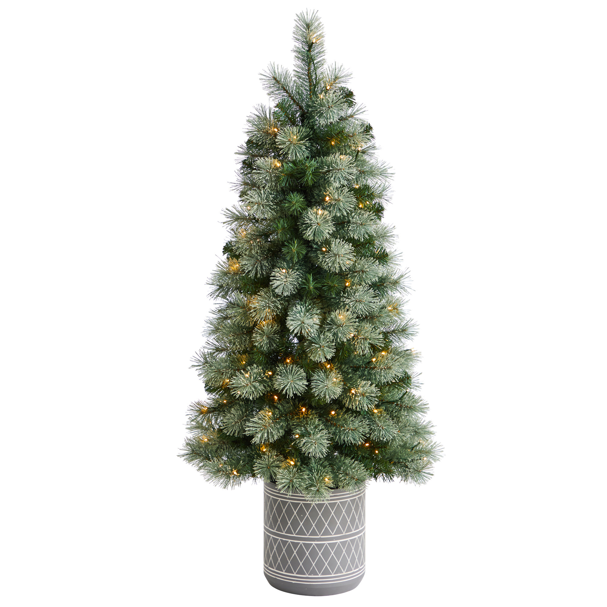 The Holiday Aisle® 4' 6" H Green Pine Cashmere Christmas Tree with 120 ...