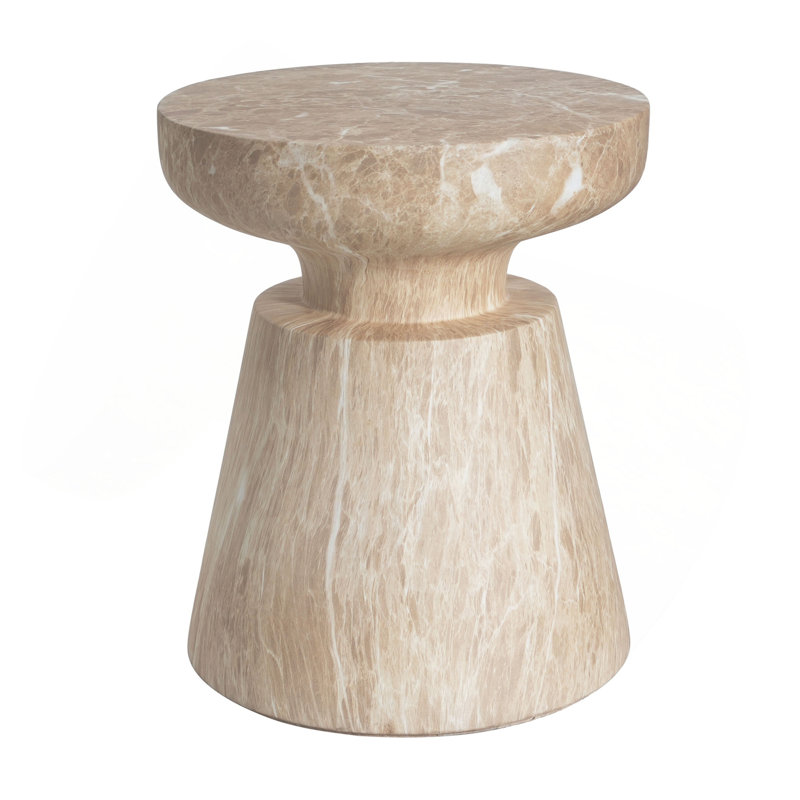 Table d'appoint d'extérieur en travertin Ponti, Or