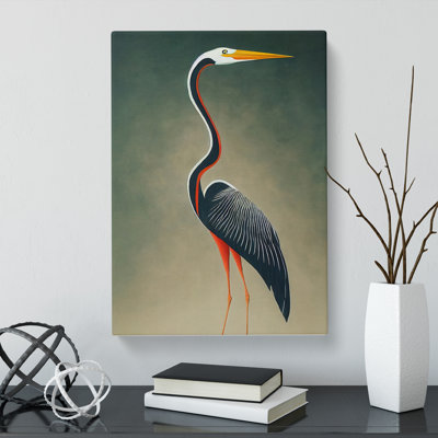 Almodovar Heron Gestural - Wrapped Canvas Print