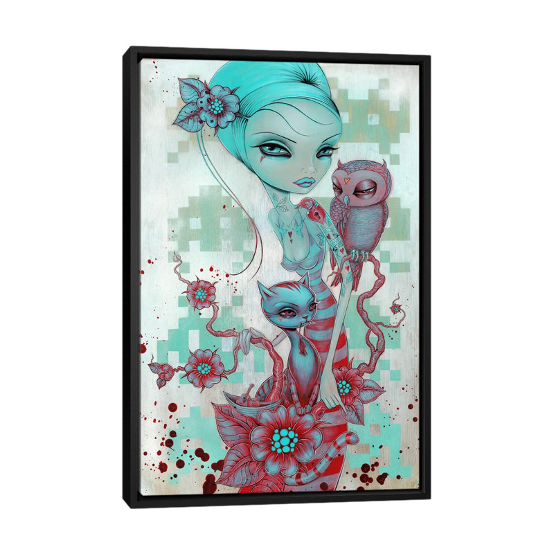 « reproductions a hoot », reproduction d’art sur toile tendue, H 26 po x l 18 po x P 1,5 po, Toile avec cadre flottant noir