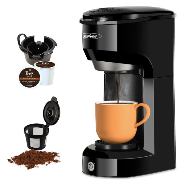 Sboly Coffee Maker, Single Serve Coffee Maker for K-Cup Pod & Ground Coffee, Self Cleaning Function, 6 to 14 oz. Brew Sizes
