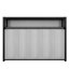 Lit escamotable gris en métal avec tablettes intégrées, pliable et stable, parfait pour les espaces invités, peu encombrant et facile à monter-1434352807