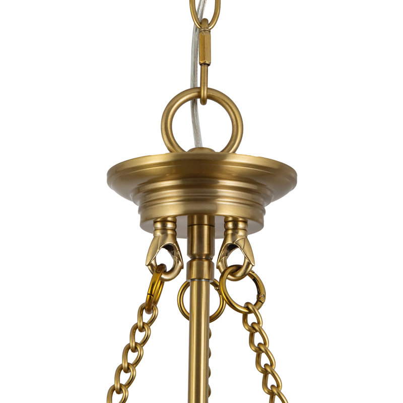 Luminaire suspendu en or brossé 12 po avec verre opale Madelyn, Or brossé / verre opale