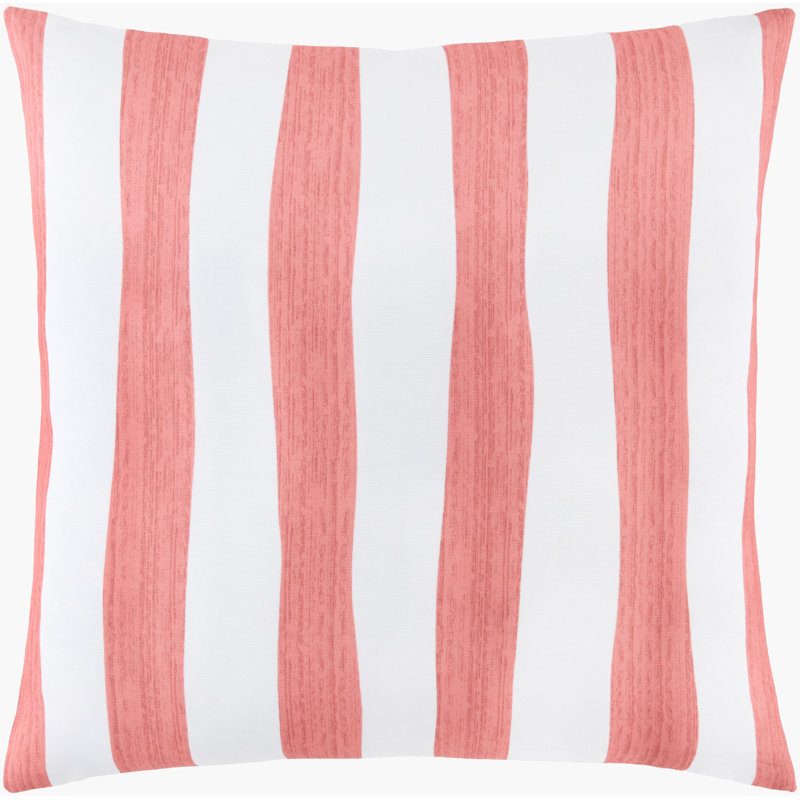 Coussin décoratif d'extérieur Tommie, Orange Striped, Square 20", Polyester