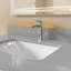 Évier de salle de bain simple 42 po x P 22 po en marbre reconstitué avec dosseret de 4 po en marbre gris-122282469