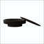 Table basse ovale avec rangement et finition noire-1988773975