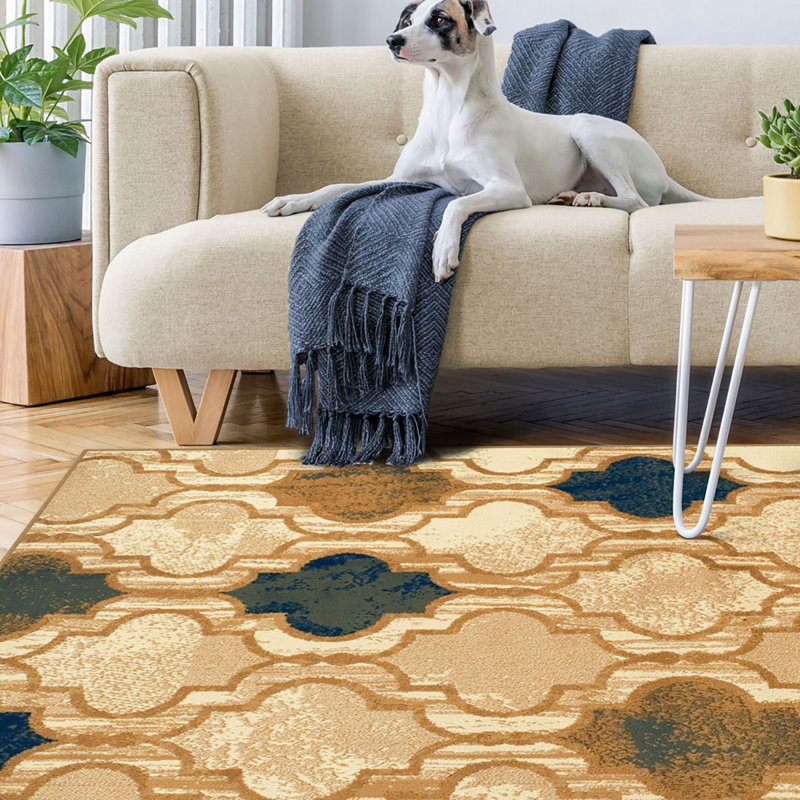 Tapis brun / noir en chenille tissé à la machine Jerricho, Rectangle de 5 pi x 8 pi