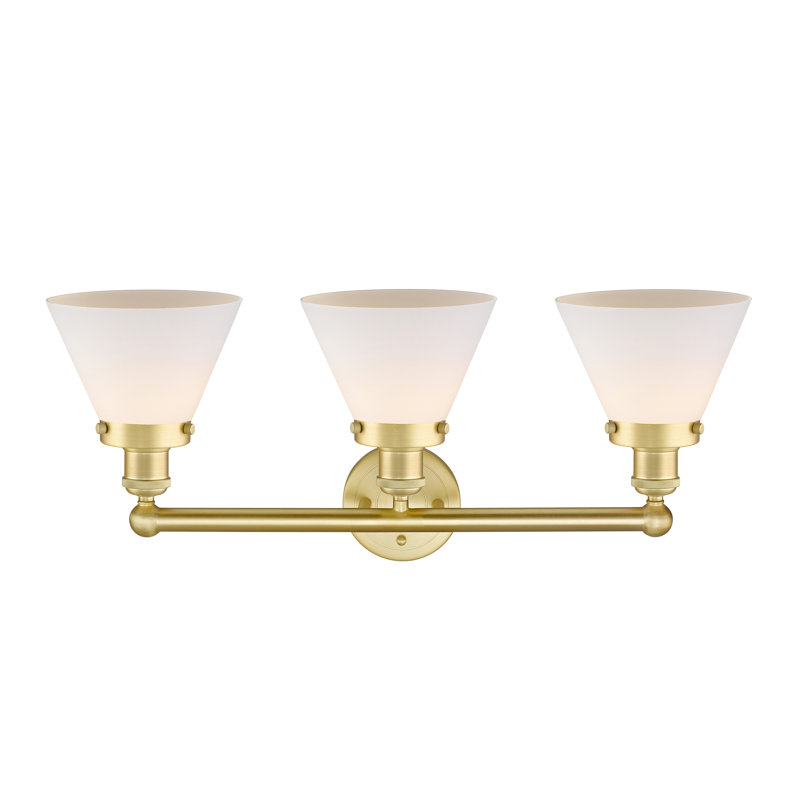 Éclairage pour meuble-lavabo à intensité variable 3 lumières Aritzy, Blanc mat, Or satiné
