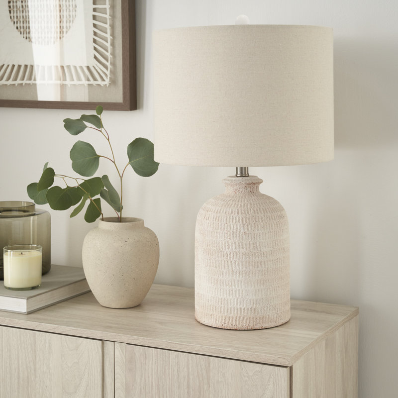 Lampe de table en céramique Bibiana, Blanc