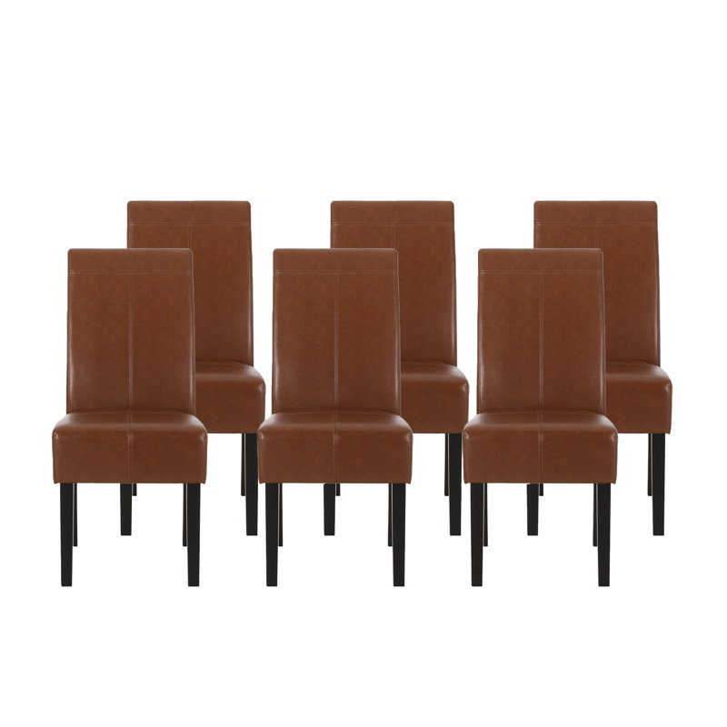 Danielle Faux Leather Upholstered Side Chairs, Cognac