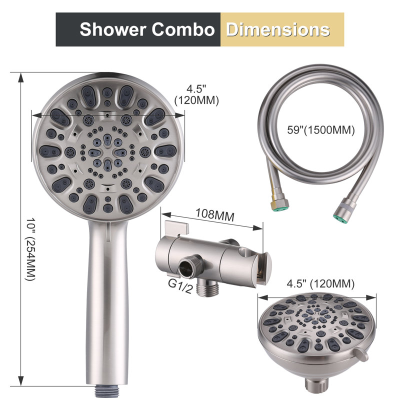 Rain Handheld Shower Head 2.5 GPM GPM, Brushed Nickel