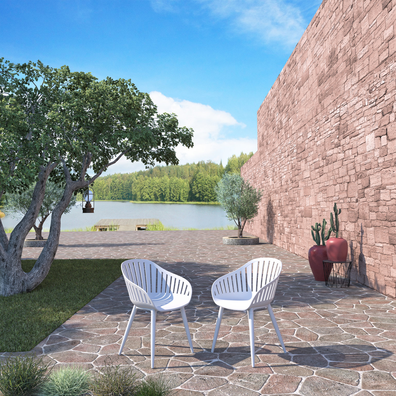 Keliann Premium All-Weather Wicker Outdoor Dining Armchair with Cushion