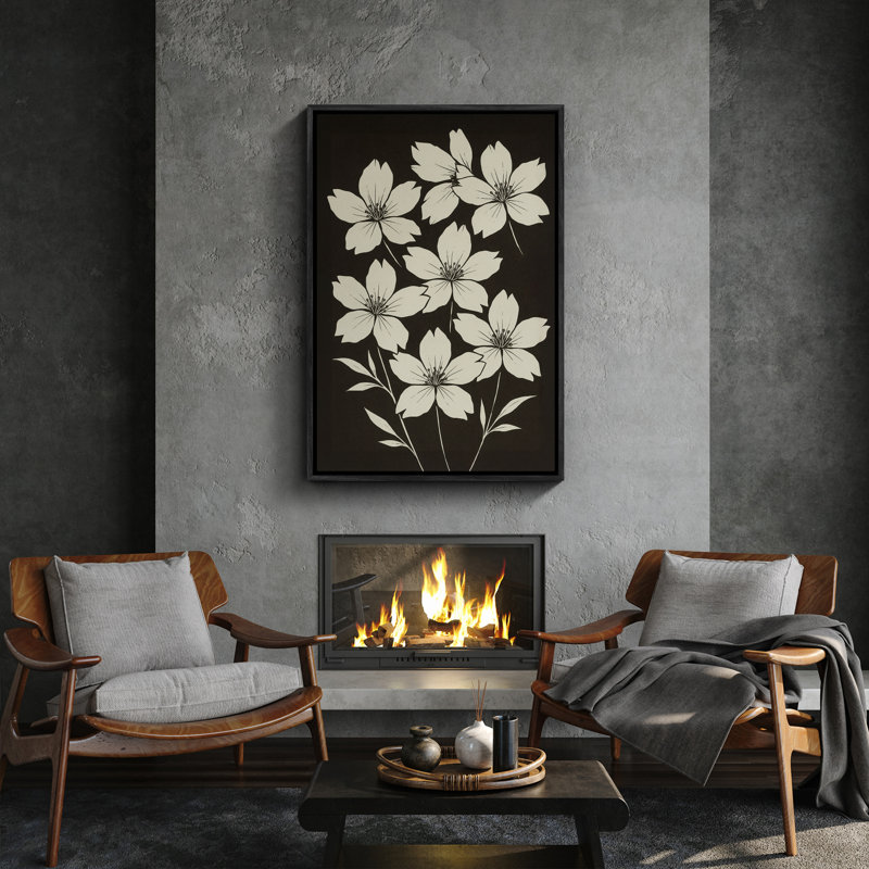 Art mural encadré abstrait rétro antique classique pour chambre à coucher, Noir, noir, noir, noir, H 24 po x l 16 po