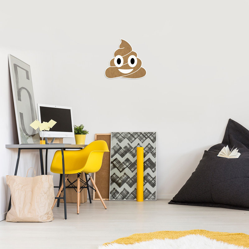Décoration murale Emoji, Brun / blanc / noir