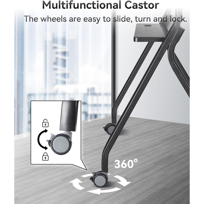 Support mobile à tableau intelligent pour tableaux blancs et téléviseurs interactifs de 42 à 75 pouces - Chariot réglable en hauteur avec roues verrouillables, capacité de 176 lb, tablette de rangement - classe, bureau, compatible avec l'apprentissage en ligne