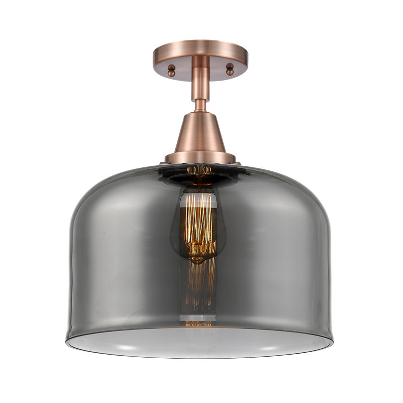 Plafonnier en verre, Ampoule non incluse, Oui, Cuivre antique