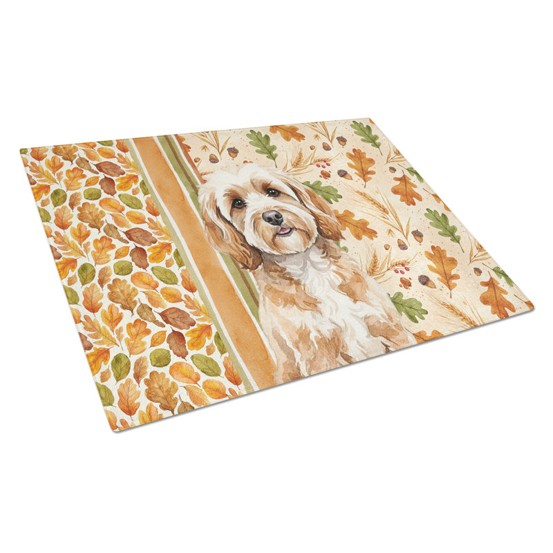 Cavapoo Heirloom Fall Glass Cutting Board