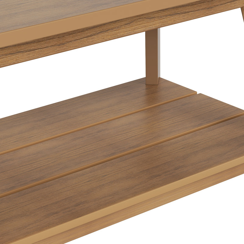 Arrlo Outdoor All-Weather Poly Coffee Table, Teak