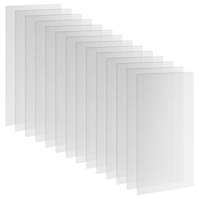 Outsunny 14 Pieces Polycarbonate Sheets 121 x 61 x 0.4cm Twin-Wall Clear