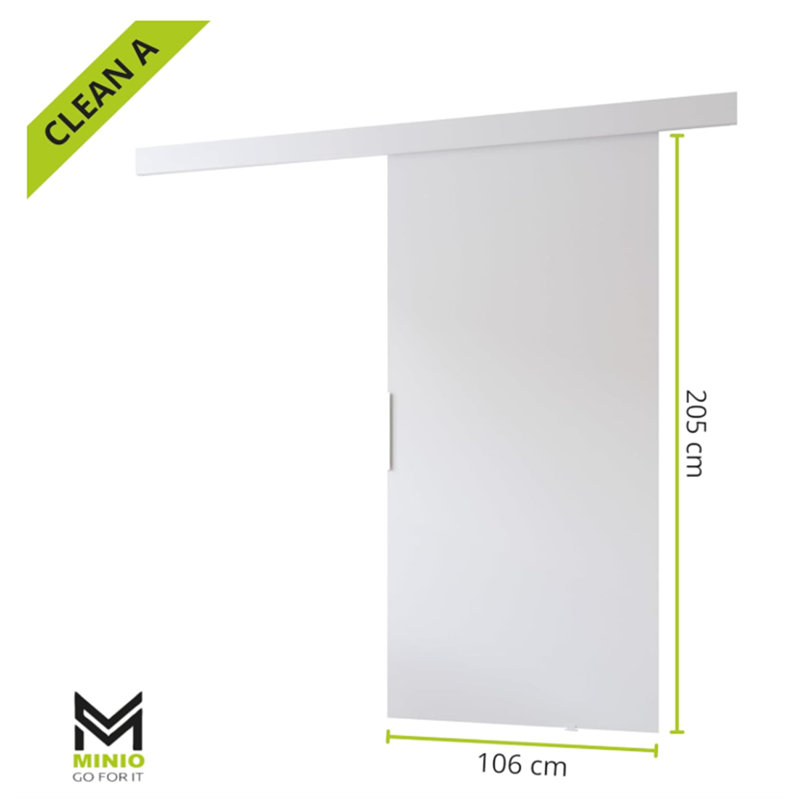 Lennen Sliding Door Prefinished, 205cm H x 106cm W x 1.6cm D, Grey