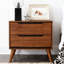 Table de chevet moderne en bois massif avec 2 tiroirs, entièrement assemblée-529750621