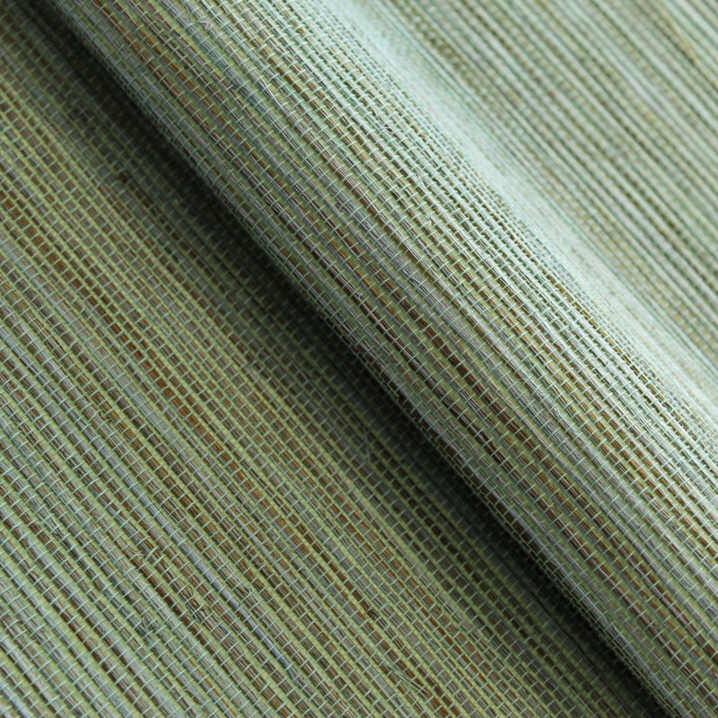 Papier peint sisal monochromatique Authentic Grasscloth, Vert de terrain boisé