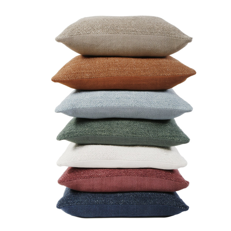 Monterey Coastal Striped Linen Square Throw Pillow