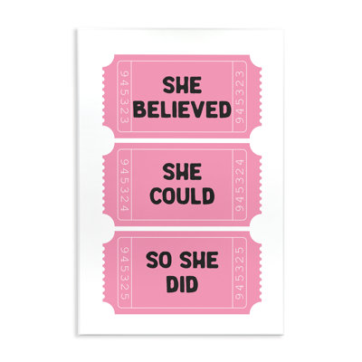 She Believed Girl Power billets, plaque murale avec lettres et doublure