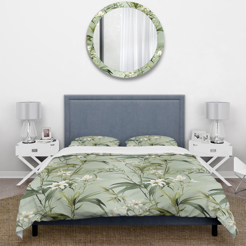 Ensemble de housse de couette à motif tropical Fusion, Housse de couette simple + 1 taie décorative stan