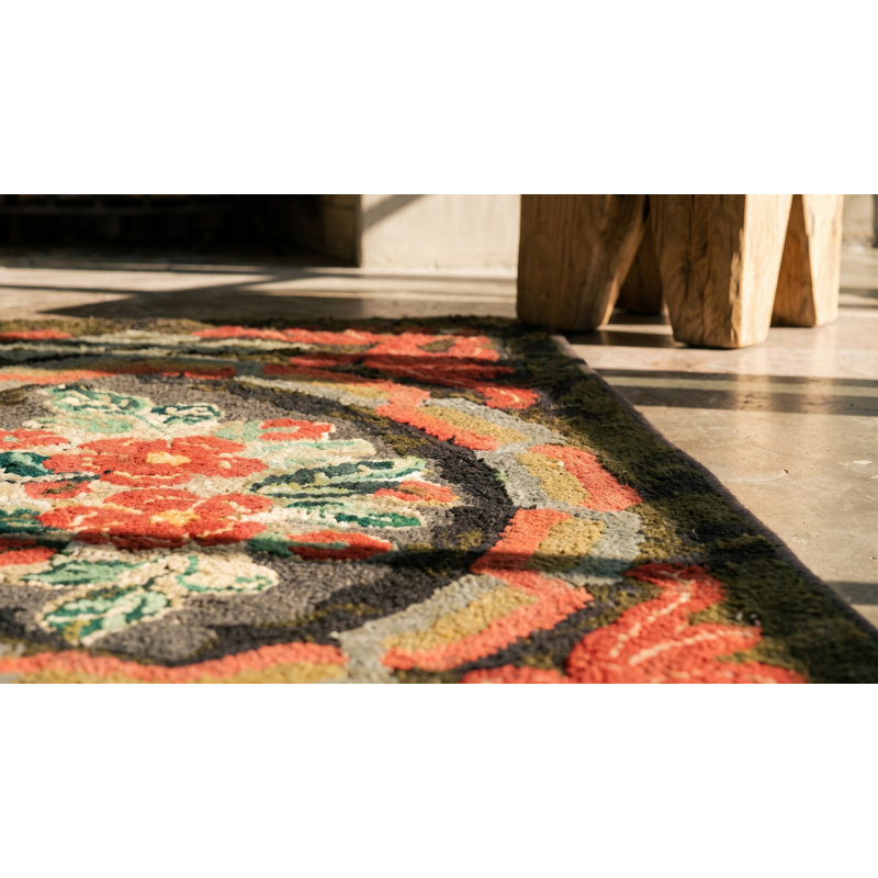 Tapis crocheté Antique Antique American