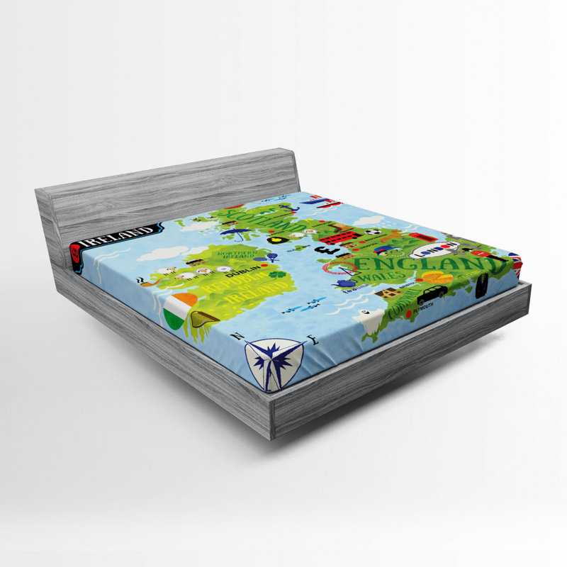 Wanderlust Microfiber Fitted Sheet, Full/Double Fitted Sheet