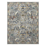 Nuit Arabe Wool Geometric Area Rug in Silver